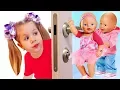 Lagu Diana and crying Baby Born dolls behind the door