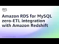 Amazon RDS for MySQL zero-ETL integration with Amazon Redshift Demo Amazon Web Services