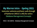 Instructor and MyWarren Intro CSC200