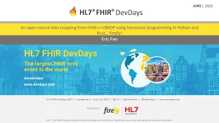 An open-source data mapping from FHIR OMOP in Python and Rust - Eric Pan FHIR DevDays 2025