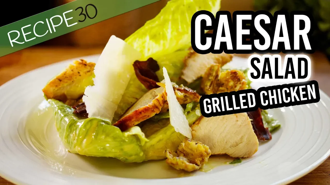 Tangy Caesar Salad with home made dressing, grilled chicken and crispy bacon