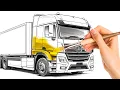 Coloring Mercedes Truck The Big Truck Hits the Road - Coloring Pages
