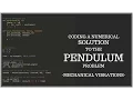 Coding a Numerical Solution to the Simple Pendulum Problem using Python