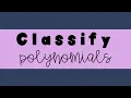 Classifying Polynomials
