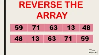 Reverse The Array without using extra Memory Space