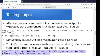Automated testing bash scripting example