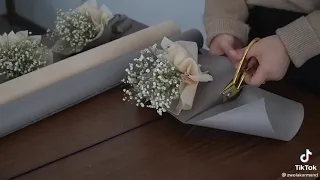 طريقة تغليف باقة الورد ميني ورد 