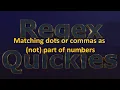 Matching dots or commas as not part of numbers