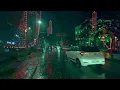 [4K ASMR] Heavy Night Thunder & Lightning Rain Walk in the City | Rain Sounds for Sleep & Focus