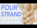 How To 4 Strand Flat Braid Step by Step For Beginners - Simple Beautiful Braided Hairstyle
