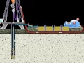 animation mud drilling fluid circulation system in a drill rig