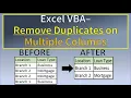 Excel VBA Remove Duplicates From Multiple Columns