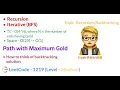 Path with Maximum Gold LeetCode 1219 Recursion Backtracking