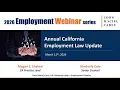 Annual California Employment Law Update
