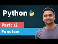 Function in Python Part 32 Python Tutorial for Beginners in Hindi