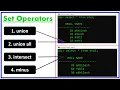 SQL Set Operator union union all intersect and minus operator oracle database