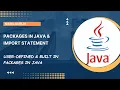 35 Packages in JAVA Hindi User Defined Package Import Statement Built in Package in JAVA