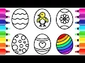 Six Easter Eggs Coloring Pages Easter Kids Activities Kids Learn Drawing and Coloring