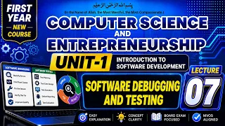 Software debugging and Testing First Year Computer Science Chapter 1 Lecture 7