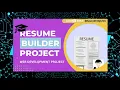 Build Your ATS-Friendly Resume in Minutes Full-Stack Resume Builder Web App Demo HTML CSS JS