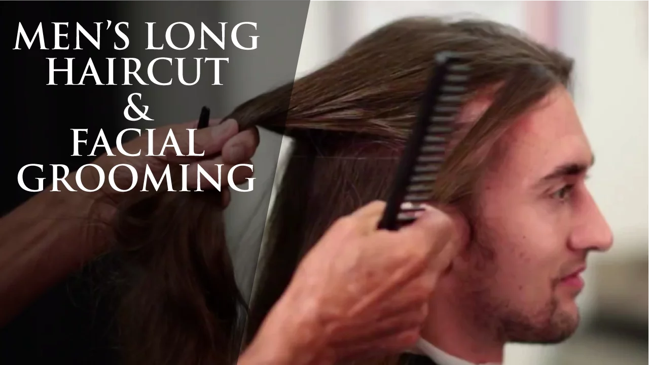 Men's Long Haircut and Facial Grooming