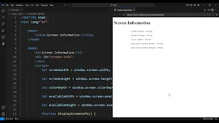 JavaScript Window Screen