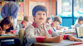 boy is born with a mustache and discovers that he has superpowers like superman 