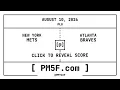 New York Mets NYM Atlanta Braves ATL MLB Final Box Score AUGUST 10 2026
