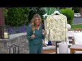 Candace Cameron Bure Printed Henley Curved-Hem Knit Top on QVC