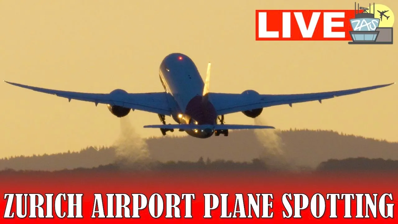 Zurich Airport - Saturday Sunset Plane Spotting