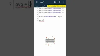 Average of three number in python