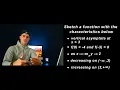 MHF4U Advanced Functions - Sketch Function given Characteristics