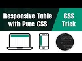2022 CSS Tricks How to create responsive table using pure css and html Web and Mobile