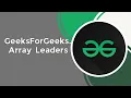 Array Leaders c GeeksForGeeks Array