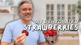 diy dried “daiquiri” strawberries | dehydrated homemade snacks