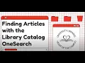 Find Journal Articles with the Library Catalog