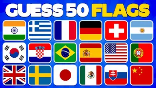 Can You Guess All 50 Flags? 🌎🚩 | Guess the Flag Quiz