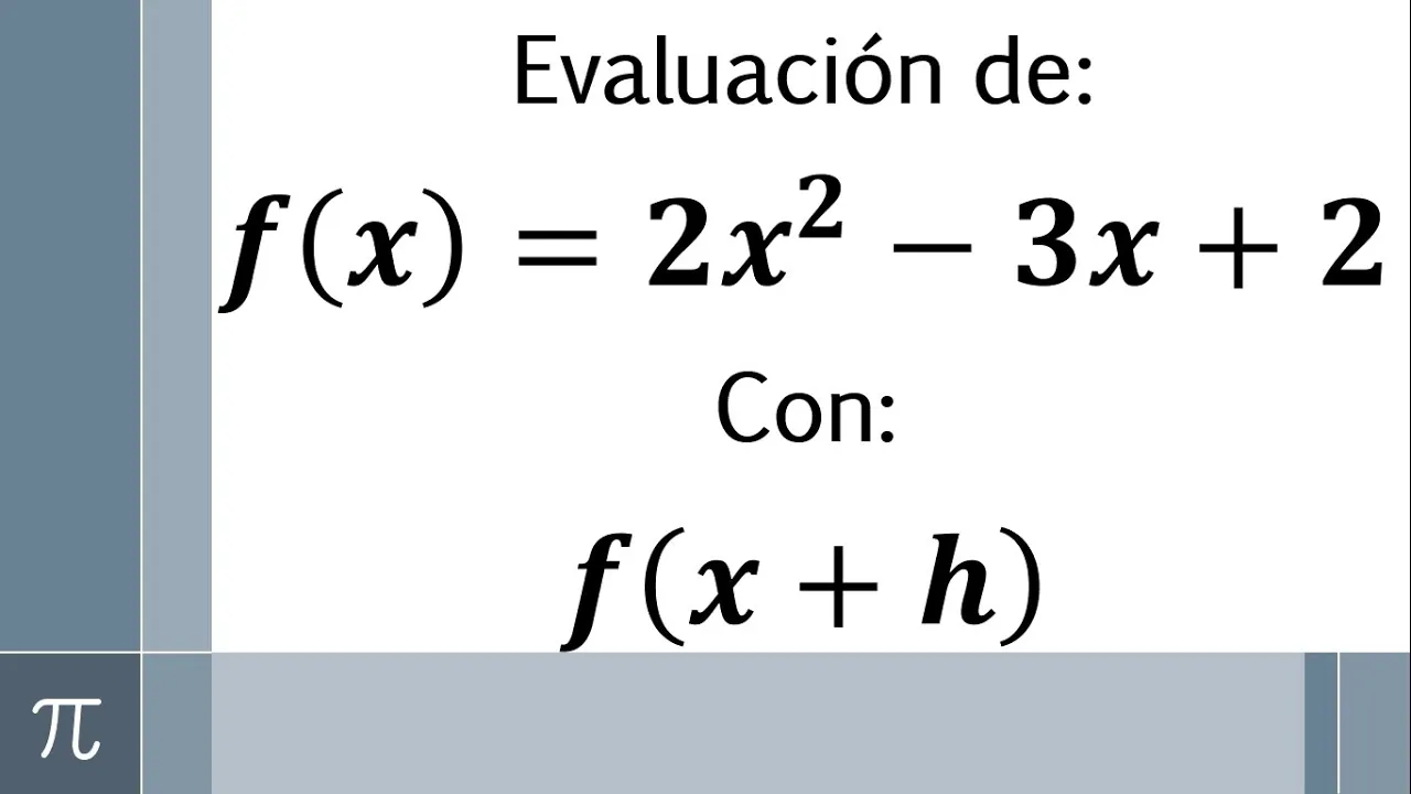 EVALUACIÓN DE UNA FUNCIÓN CON f(x+h)