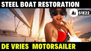 Steel Motorsailer or Liveaboard Trawler? Steel Boat Restoration Project  Living on a Boat in Florida