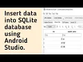 Insert Data in Sqlite Database table in android studio