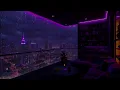 (No Ads) ⛈️ Gentle Rainfall on the Window | Miami City View for Calm Night & Deep Sleep 🌃