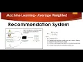 Tutorial 1 - Weighted hybrid technique for Recommender system