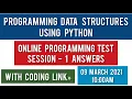19 September 2021 10 00 Programming Data Structures and Algorithm Using Python Test Session 1 Answer