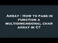 Array How to pass in function a multidimensional char array in C