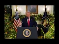 Lagu Trump delivers brief address to the nation