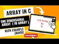 One Dimensional Array in C Types Of Array 1D Array Hindi