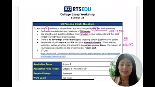 UC deadlines word count recommended order of prompts