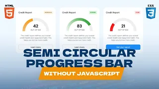 Semi Circular PROGRESS BAR using only HTML CSS Web Development Tutorial