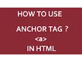 How To Use ANCHOR Tag In HTML 2022