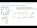 Calculus - Optimization Open-Top Box Max Volume